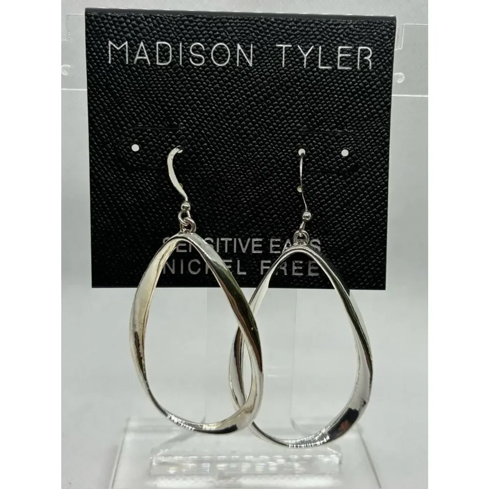 3For$20 Silver-Tone Blue Evil Eye Dangle Hoop Earrings - Women Jewelry